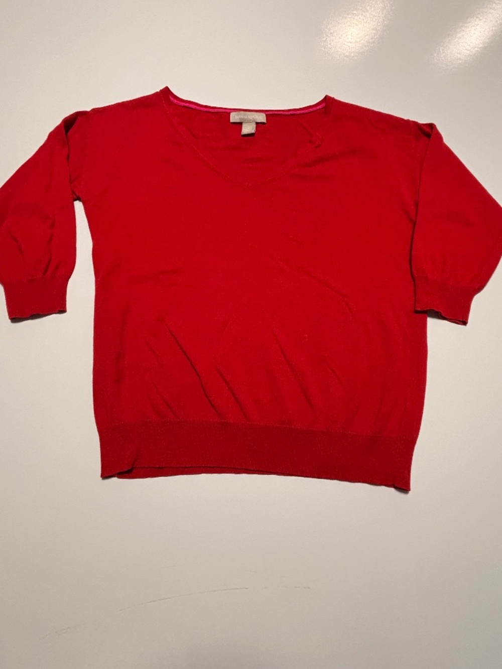 Womens Red Banana Republic 3/4 Sleeve Sweater Size Small